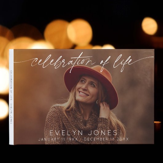 Viering van Life Script begrafenisfoto Gastenboek