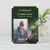 Viering van Life Service Dragonfly Lotus Flower Kaart (Staand voorkant)