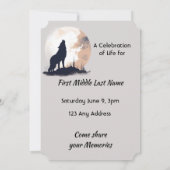 Viering van Life Service Lone Wolf Howling Kaart (Achterkant)