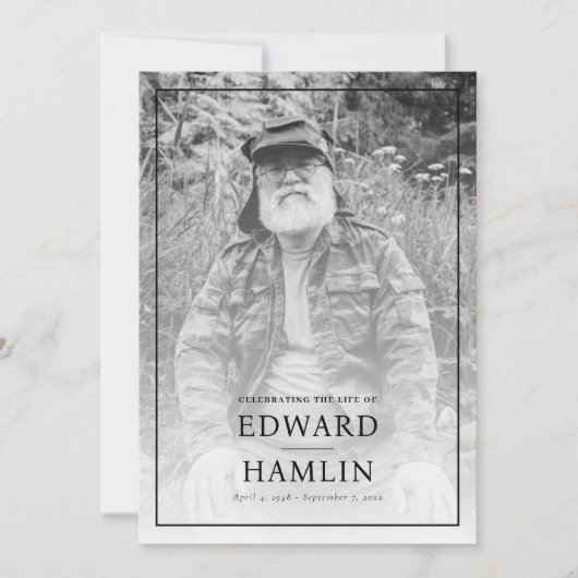 Viering van Life Service Memorial Program Kaart (Voorkant)