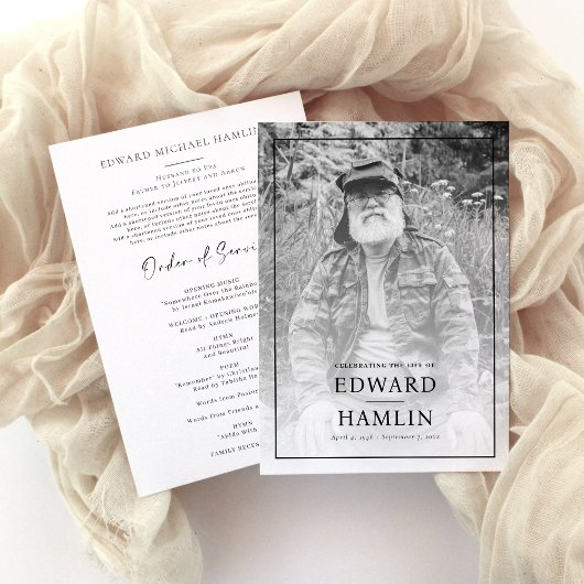 Viering van Life Service Memorial Program Kaart