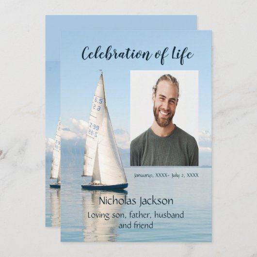 Viering van Life Service met Zeilen per boot Kaart (Voorkant / Achterkant)