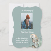 Viering van Life Service Nodig Barn Owl Bird uit Kaart (Voorkant)