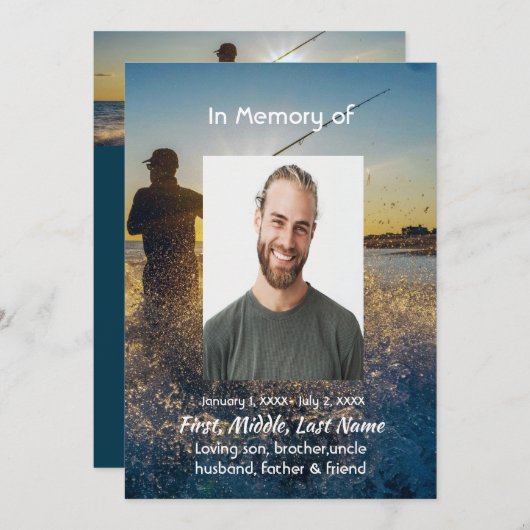 Viering van Life Service Ocean Fly Fishing Kaart (Voorkant / Achterkant)