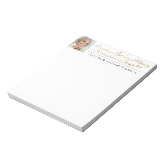 Viering van Life Share A Memory Photo Quote Notitieblok (Linkerzijde)