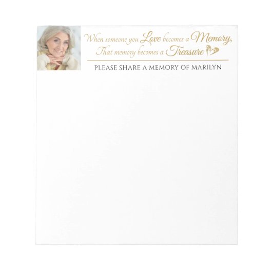 Viering van Life Share A Memory Photo Quote Notitieblok (Voorkant)