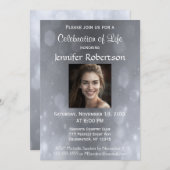 Viering van Life - Silver Invitation Kaart (Voorkant / Achterkant)