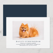 Viering van Life Simple Elegant Pet Photo Kaart (Voorkant / Achterkant)