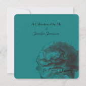 Viering van Life Square Uitnodigen, Naam, Blauwgro Kaart (Voorkant)