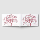 Viering van Life Tree Modern roze script Gastenboek (Volledig)