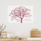 Viering van Life Tree Modern roze script Poster (Keuken)