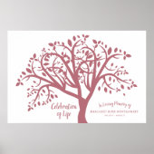 Viering van Life Tree Modern roze script Poster (Voorkant)
