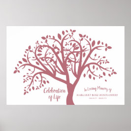 Viering van Life Tree Modern roze script Poster