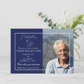 Viering van Live Memorial Service Aangepaste foto Kaart (Staand voorkant)