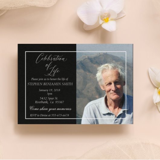 Viering van Live Memorial Service Aangepaste foto Kaart