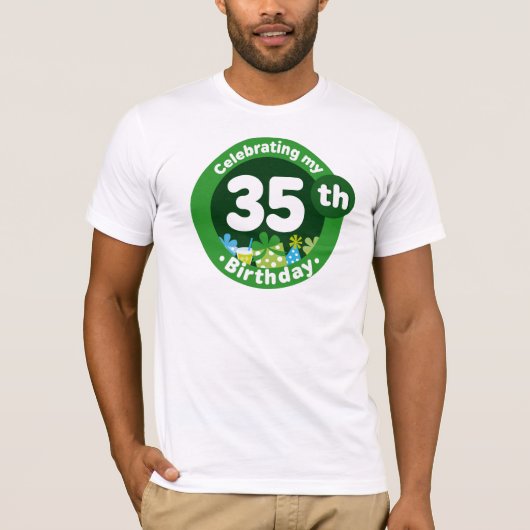 Viering van mijn 35e verjaardag t-shirt (Voorkant)
