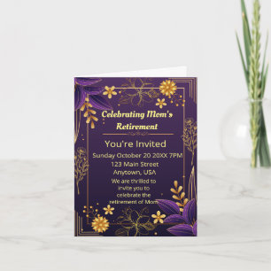 Viering van Mon's pensioen Paarse gouden accenten