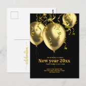 Viering van Nieuwjaar Goud op zwart Briefkaart (Voorkant / Achterkant)
