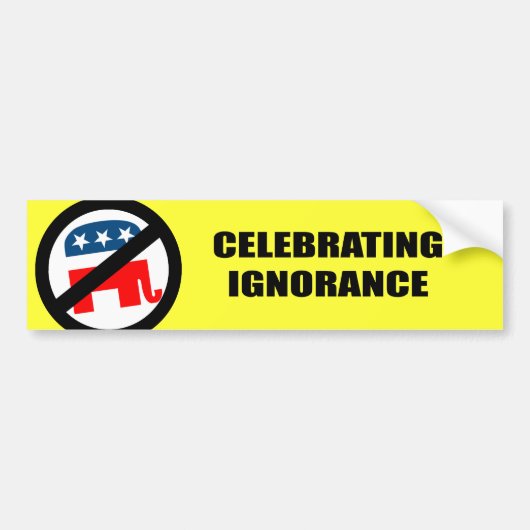 Viering van onnorance bumpersticker (Voorkant)