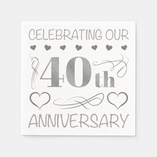 Viering van ons 40ste Jubileum Servet (Voorkant)