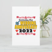 Viering van onze eerste trouwdag 2022 kaart (Staand voorkant)