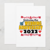 Viering van onze eerste trouwdag 2022 kaart (Voorkant / Achterkant)