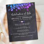 Viering van Paarse eucalyptusslaag voor het leven Uitnodiging Briefkaart