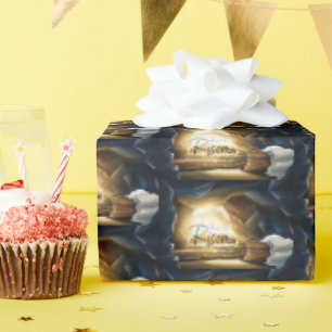 Viering van Pasen Hij Is Opgewekt  Cadeaupapier