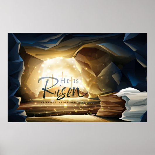 Viering van Pasen Hij Is Opgewekt Heilige Poster (Voorkant)