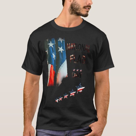 Viering van patriottisme nationale vlaggendag t-shirt (Voorkant)
