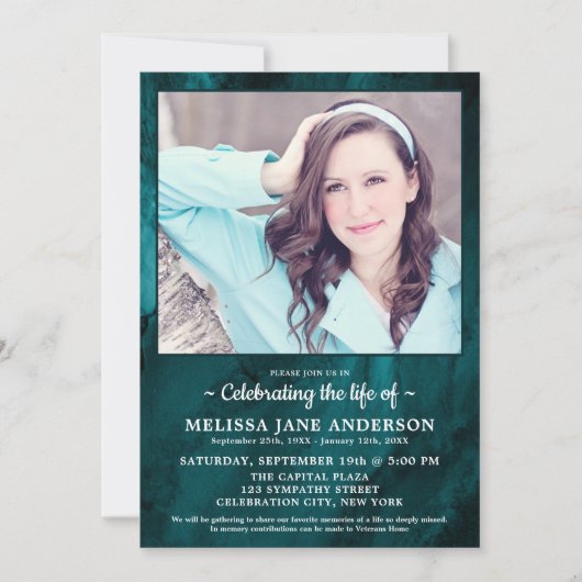 Viering van persoonlijke foto's begrafenis kaart (Voorkant)