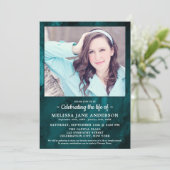 Viering van persoonlijke foto's begrafenis kaart (Staand voorkant)