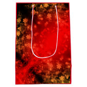 Viering van Red Gold Sparkle Lights op Black Medium Cadeauzakje (Achterkant)
