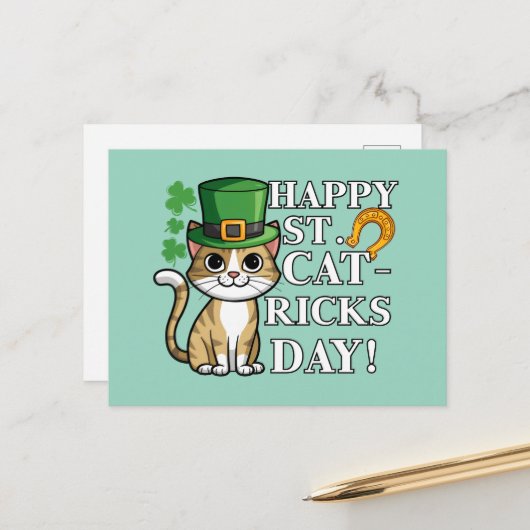Viering van St. Catrick's Day Feestdagenkaart (Voorkant / Achterkant in situ)
