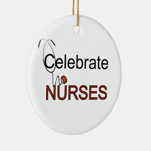 Viering van T-shirts voor verpleegkundigen en cade Keramisch Ornament (Rechts)
