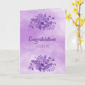 Viering van ultraviolette waterkleurige bloemen kaart (Gele Bloem)