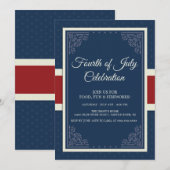 Viering van Vier Juli Blauw Kaart (Voorkant / Achterkant)