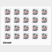 Viering van Vier Juli Vierkante Sticker (Vel)