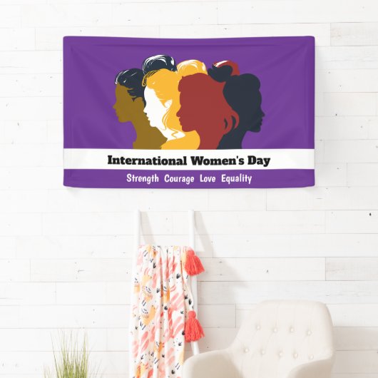 Viering van Vrouwendag 8 maart 2025 gezichten Spandoek (Insitu)