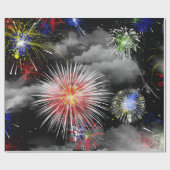 viering van vuurwerk en wolken cadeaupapier (Vlak)