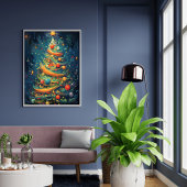 "Viering van Whimsy: grillige kerstboom Poster