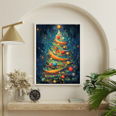 "Viering van Whimsy: grillige kerstboom Poster