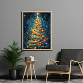 "Viering van Whimsy: grillige kerstboom Poster
