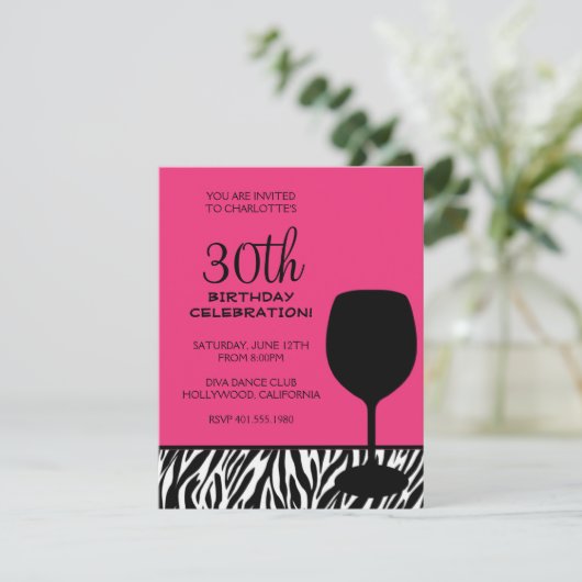 viering van zebra print kaart (Staand voorkant)