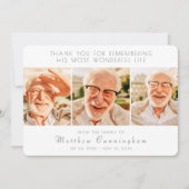 Viering van zijn moderne, eenvoudige drie foto's bedankkaart (Voorkant)