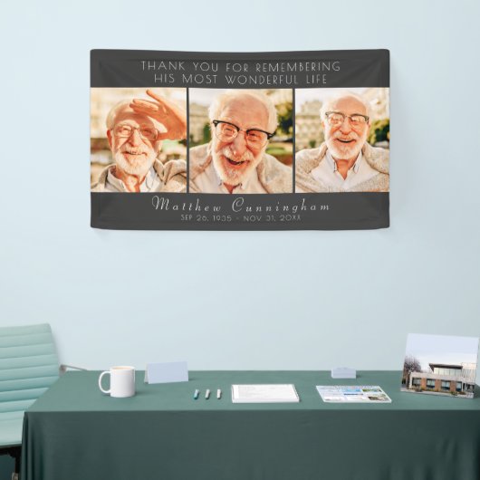 Viering van zijn moderne, eenvoudige drie foto's spandoek (Beurs)