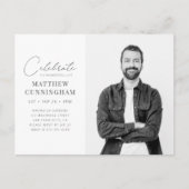 Viering van zijn prachtige leven Moderne Eenvoudig Uitnodiging Briefkaart (Voorkant)