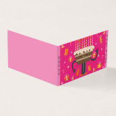 Viering verjaardag muffin - Roze Kaart (Buitenkant)