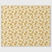 Viering | Vintage Gouden Roos Cadeaupapier (Vlak)