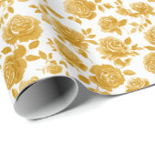 Viering | Vintage Gouden Roos Cadeaupapier (Rol Hoek)